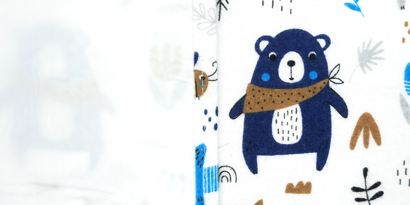 Pieluchocerata flanelowa misie niebieskie